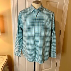$168 Men's Tommy Bahama Sarasota Stretch Regatta Atlantis Teal Shirt Size LARGE